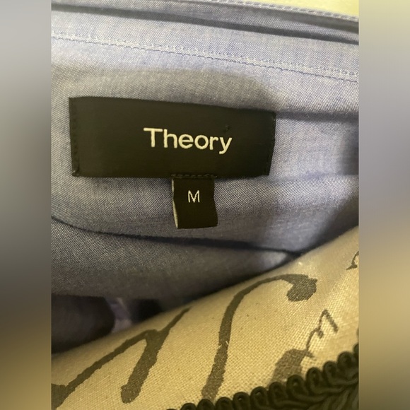 Theory Womens Medium Blue Orvinio Long Sleeve Tunic Top EUC - Picture 6 of 7